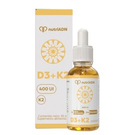 nutriADN Vitamina D3 + K2 en Gotas | Suplemento Alimenticio con Aceite de Oliva | 30 ml | 900 Porciones | 400 UI por Gota