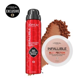 Infallible 3-second Setting Spray + Blur-fection Setting Powder, L'Oreal Paris:_Deep Translucent + Setting Spray