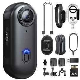 SHPTDJTIC 4K 64G Body Camera, Thumb Size Cam,Wearable Camera with 360°Rotatable Clip & Magnetic Clip,120 Minutes for Recording,Take for Lecture, Traveling,Pet Walking and Outdoors Activities (4K-64G)