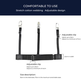 YOUTHWIE A Pair of Men's Shirt Stays,with Anti Slip Clips, Adjustable Elastic Shirt Clips, Suitable for Daily Wear by Office Lawyers, Workers,Police Officers, Soldiers, Etc