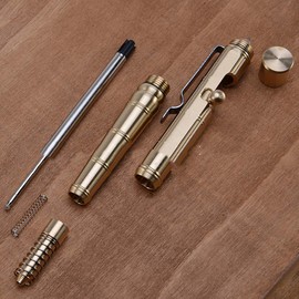 1/2 Pieces Solid Brass Pen with Retractable Refills and Bolt Action Portable Delicate 0.5mm Signature Pen 2 Colors Ballpoint Pen for Office Friend with Gift Box