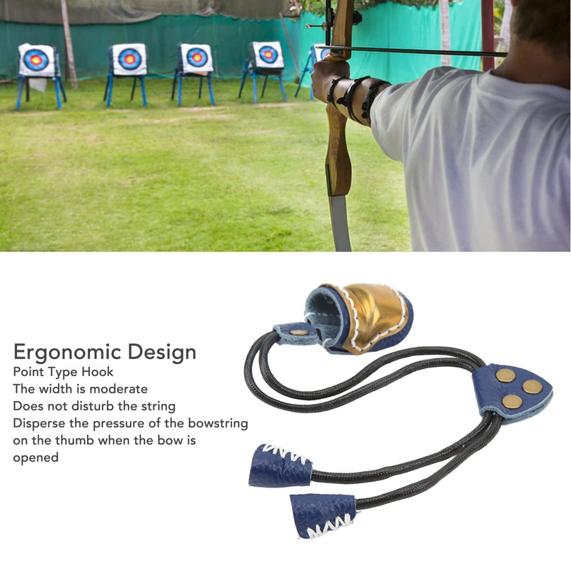 Archery Fingers Guard Protector Brass and Leather Archery Thumb Ring