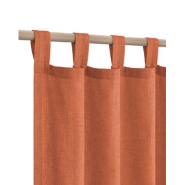 KOUFALL Fall Curtains for Living Room 84 Inches Long,Farmhouse Boho Tab Top Linen Sheer Burnt Orange Curtains 2 Panels for Bedroom Autumn Decor