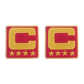Bayyon C Letter Captain Patch Embroidered Patch Iron on Logo Vest Jacket Cap Hoodie Backpack Patch Iron On/sew on Patch (Red)