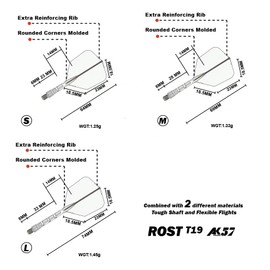 CUESOUL ROST T19 Integrated Dart Shaft and Flights Big Wing Shape,Set of 3