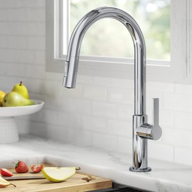 KRAUS Oletto Single Handle Pull Down Kitchen Faucet in Chrome, KPF-2820CH