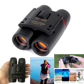30x60 Compact Folding Binoculars, Folding Telescope With Clean Cloth and Carry Case for Kids, Adults, Outdoor, Travel, Birding, Birdwatching, Hiking, Sightseeing