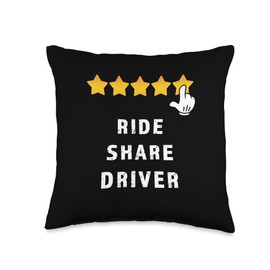 App Job Delivery Driver Car Independent Contractor Driver Five Star Food Dash Grub Grocery Deliveries Throw Pillow, 16x16, Multicolor