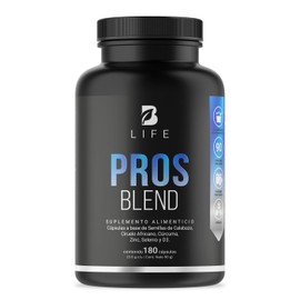 Pros Blend de 180 Cápsulas. Ingredientes naturales: Ciruelo Africano, Curcuma y Calabaza. Prostate Blend B Life.