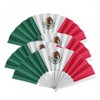 Sapphirem Mexican Flag Hand Fans 8 Inches Folding Fabric Design