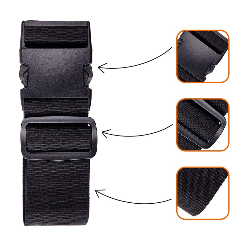 Karteo Luggage Strap Black Luggage Strap [Pack of 1] Travel