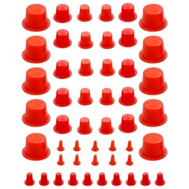 Automotive Cap Plugs Kit 0.11" to 0.53" Fit for AutoLine Pro Autool MR CARTOOL OTC, Plastic Caps and Plugs, 50 Pack, Red