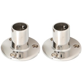 Railing Foot Stainless Steel 90 Degree Handrail Boat S-Flag Foot Round Base Rail Base Plate Hood Fitting Boat Railing for All Linds of Yachts (30 mm x 2)