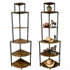 FredCache 6 Tier Corner Shelf Stand, Corner Bookshelf, Wood Storage