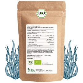 Organic Spirulina Tablets 500 g | 1250 Pellets at 400 mg High Dose | Premium Raw Food Quality | 100% Pure Algae Tabs without Additives | Vegan