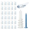 Laffeya Drywall Anchor Kit - 60 Pieces, Self-Drilling Plastic Anchors