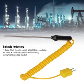 Termopar Tipo K Sensor de Temperatura de Acero con Sonda de Termopar con Mango Aislado para Pruebas de Temperatura(Termopar de sonda de temperatura)