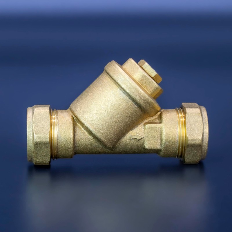 Kudos-Trading - 22mm Magnetic Y Strainer Brass Compression Stainelss Steel