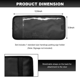 ZNDAW Handicap Placard Holder for Auto, Transparent Disabled Parking Permit Sign Protector for Sun Visor, Handicapped Placard Holder Sleeve Auto Card Clip with Pen Holder (Black)