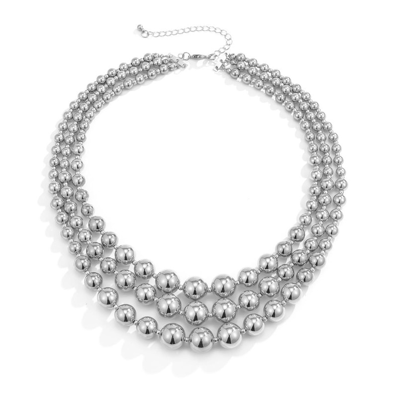 ChungLong0593 Punk Layered Chunky Beaded Choker Women's Hip Hop Statement