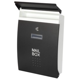 Black Mailboxes with Key Lock, Wall Mounted Large Capacity Mailbox, 15 3/5" x 10 3/5" x 3 1/2"