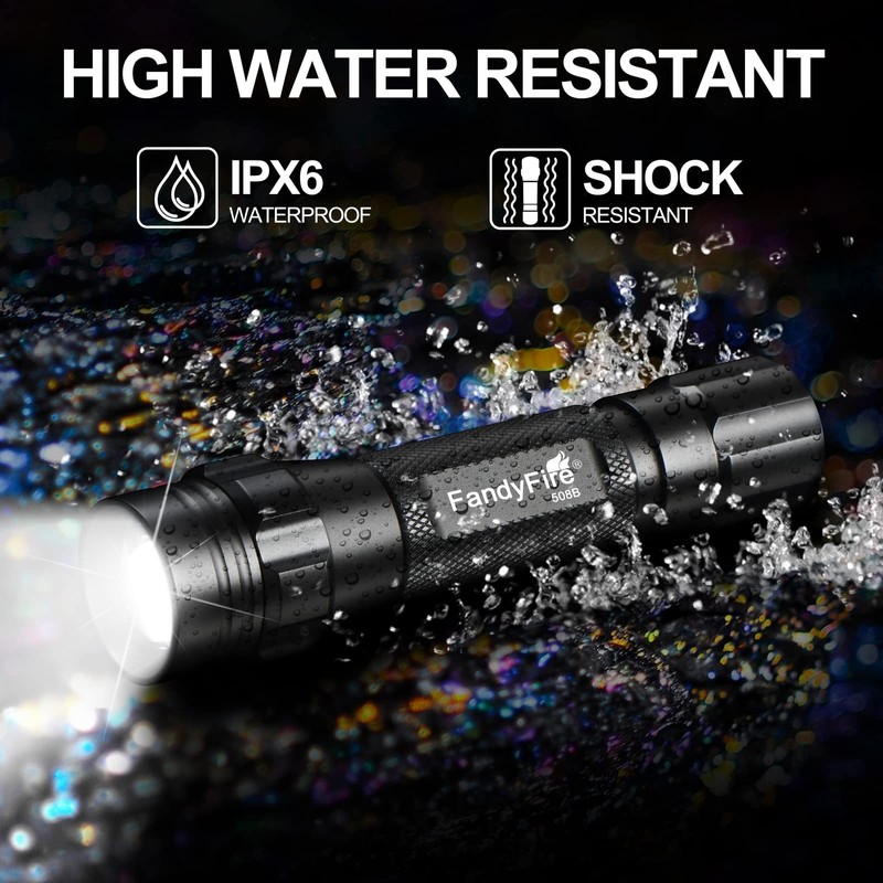 FandyFire Tactical Flashlight with Holster, 1000 High Lumen Single Mode