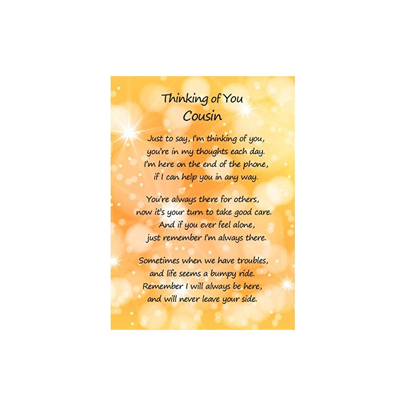 Thinking of You 'Cousin' Poem Verse Greeting Card