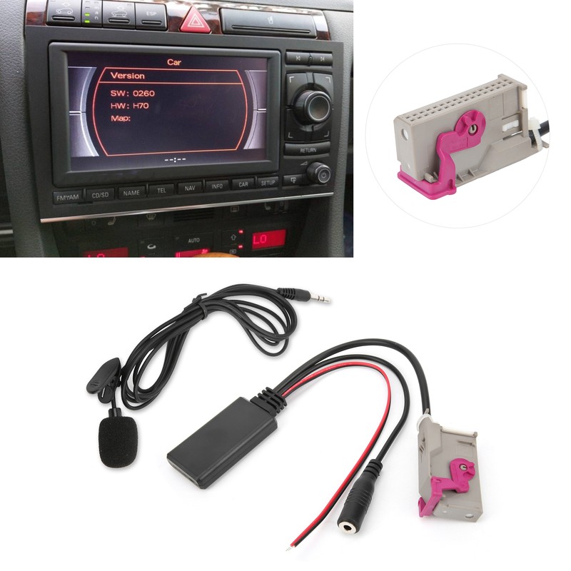 Bluetooth 5.0 AUX Cable Adapter with Microphone Replacement for A3