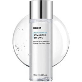 Rovectin Aqua Hyaluronic Essence - A hydrating toner with a 7-layer hyaluronic acid complex and niacinamide for deep moisturizing, plumping, soothing effects |Vegan Korean Skin Care (3.38 ounces) Size / 로벡틴 아쿠아 히알루론 에센스 - 7겹 히알루론산 복합체와 나이아신아마이드로 수분을 공급하는 토너로 깊은 보습 플럼핑 진정 효과 | 비건 코리안 스킨케어 (3.38온스) Size