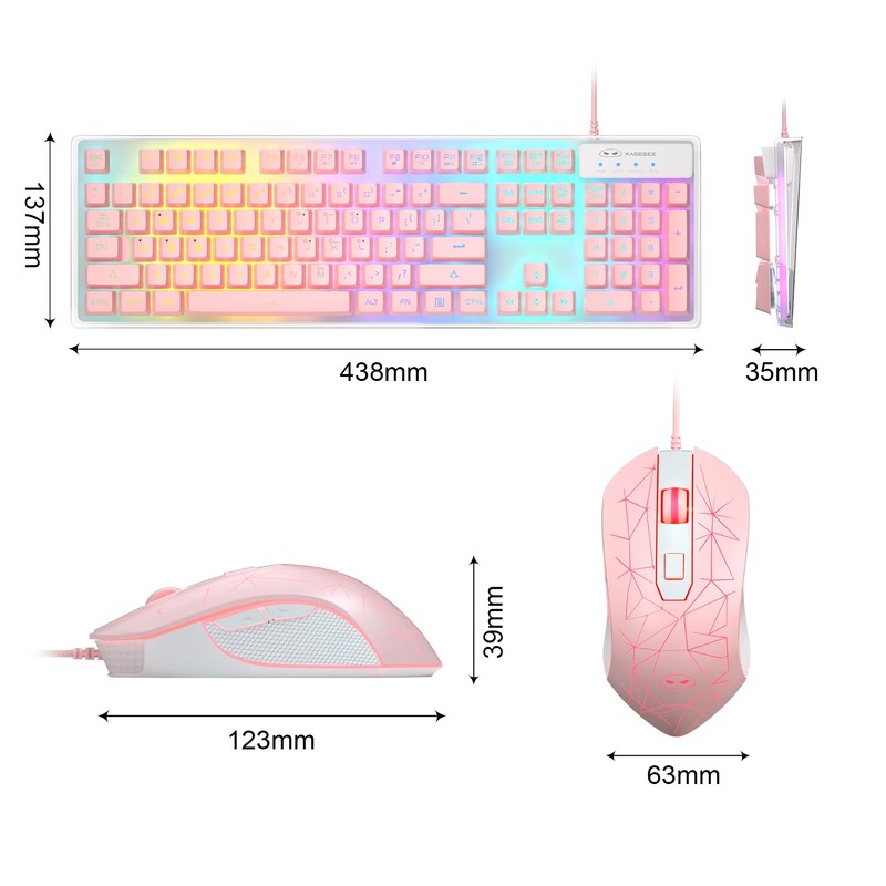 Gaming Keyboard and Mouse Combo, K1 RGB LED Backlit Keyboard