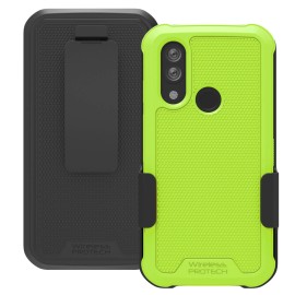 Wireless ProTech For CAT S62 and S62 PRO Swivel Belt Clip Holster and Durable Flexible Case Combo - Lime Green