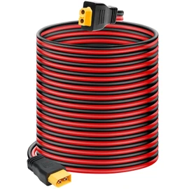 Ansoufien 10AWG XT60 Extension Cable 30FT, XT60 Cable with Male to Female Connector for Portable Power Station Solar Panel RC Battery