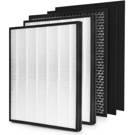 FCFMY IC-4524 Replacement Filters Compatible with InvisiClean Claro IC-4524 Air Purifi-er, 2Pcs True HEPA, 1Pcs Activated Carbon Filter and 2Pcs Nylon Pre-Filters