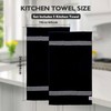 Cotton Kitchen Towels Set of 5, 100% Cotton, Black and