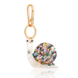 PERSONFUN Cozy Snail Bag Charm Keychain - Kawaii Acrylic Snail Pendant with Gold Lobster Clasp for Keys, Backpacks, Gift