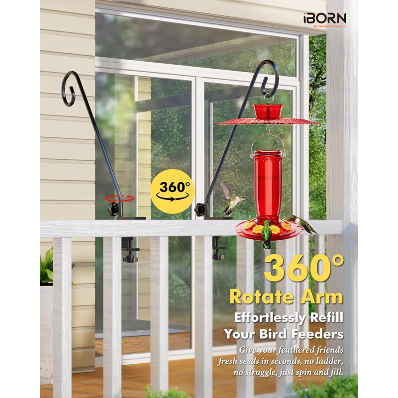 iBorn Deck Hook for Bird Feeder 13 Inch Hummingbird Feeder