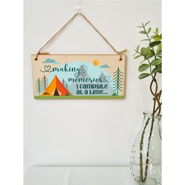 The Plum Penguin Handmade Wooden Hanging Wall Plaque Making Memories 1 Campsite at a Time Adventure Sign for Caravan Tent Camper