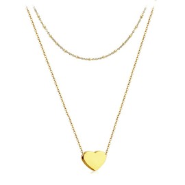 HSAJS Heart Letter Necklace for Women Silver Pendant Necklace for Girls Gold Necklace Jewellery Gifts for Mum Her Wife Girlfriend Anniversary Birthday Mothers Day Christmas Valentines