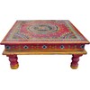 Guru-Shop Painted Small Table, Mini Table, Flower Bench - Water