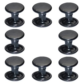 300sets Leather Rivets Double Cap Rivet Tubular Metal Studs Repairs Decoration Craft Accessories for Leather Craft Clothes Shoes Bags Belts (8mm Gunmetal Black)