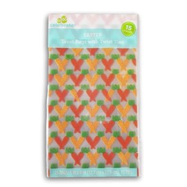 Easter Carrots Loot Treat Bags - 15 Count, Blue