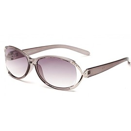 The Claire Sun Readers for Women Oval Reading Glasses Trendy Readers Sunglasses + 1.00 Grey and Silver