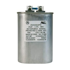 24uF Capacitor 480VAC - Oil Filled - Oval Metal Case - Use with 1000W MH - Z93S4824PN