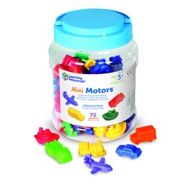 Learning Resources Mini Motors Counting and Sorting Fun Set - 72 Pieces, Ages 3+ Car Counters for Kids, Preschool Math Counters, Math for Preschoolers