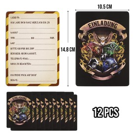 COLOFALLA Pack of 12 Invitation Cards Children's Birthday Magic Invitation Cards Children's Birthday Girl Boy Invitation Card Party Wizard Invitation Card Decoration Magic Decoration