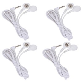 HARPIMER TENS Electrode Cable 2.5mm Male to 3.5mm Snap-on Male Pack of 4