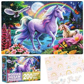 Unicorn Jigsaw Puzzle, 200 Pezzi Unicorn Jigsaw Puzzles, Girls Jigsaw Puzzles, Learning Educational Puzzle for Learning,Regalo Bambino