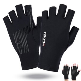 Ice Silk Gloves, Outdoor Cycling Gloves, Thin Touchscreen Summer Fingerless Gloves, Men's Non-Slip Gloves, Sports Gloves for Motorcycle, Camping, Hiking