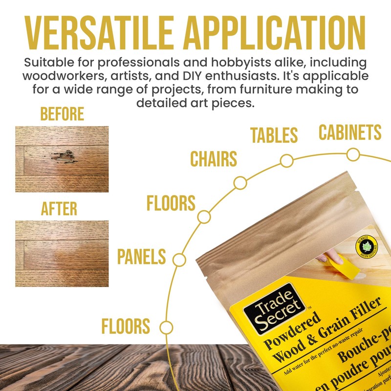 Trade Secret Powdered Wood & Grain Filler, White Oak, 150g,