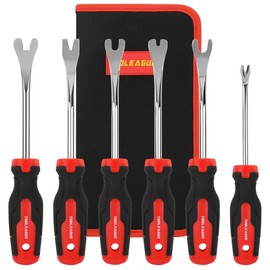 TOOLEAGUE 6Pcs Auto Upholstery Trim Panel Removal Tool Set,Car Trim Removal Tool Pry, Fastener Remover Tool Kit with Storage Bag